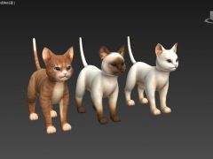 3只小猫模型