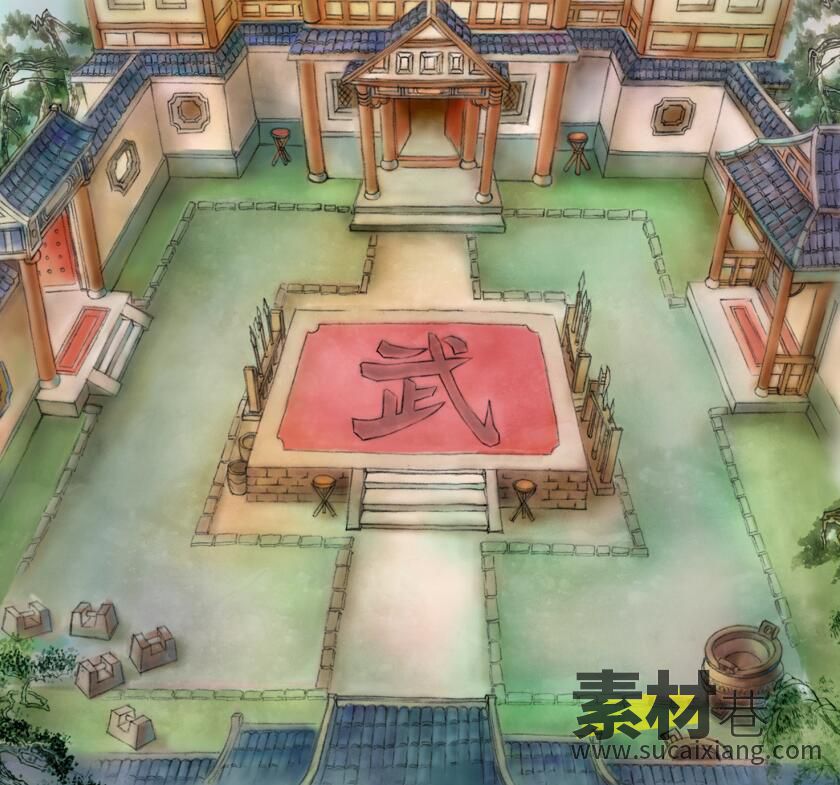 2.5D中国古典水墨风格游戏地图场景素材