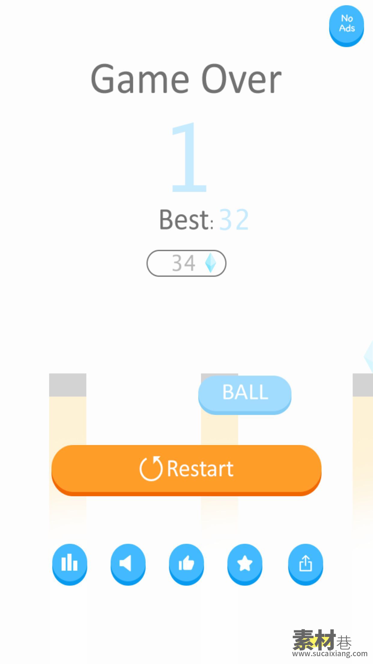 Buildbox跳跃小球虐心游戏源码Bouncing Ball 1.0
