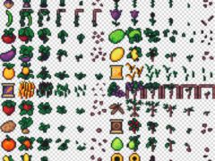 2D像素农场类游戏蔬菜植物生长素材Farming crops