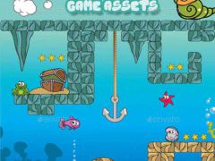 2D卡通风格海底世界鱼类游戏素材Undersea Game Assets