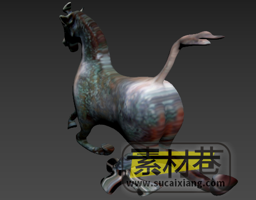 游戏马踏飞燕雕塑艺术品3D模型道具素材