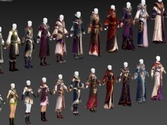 欧美风格游戏人物服饰衣服3D模型集合