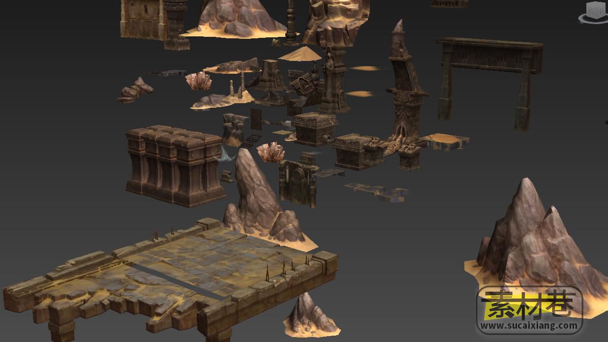 游戏地下城建筑物件道具3D模型集合