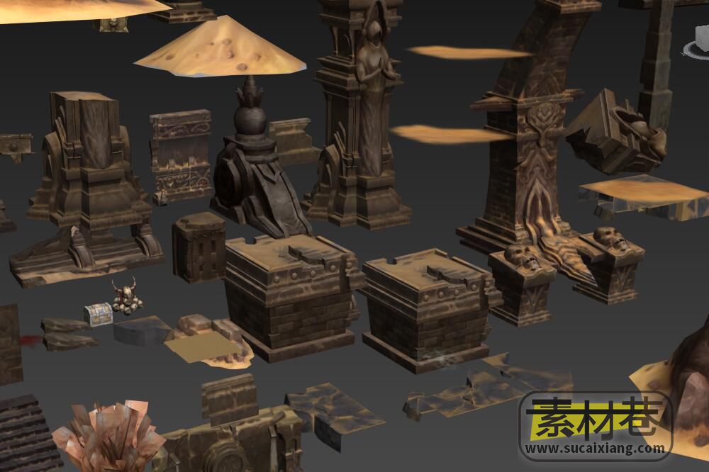 游戏地下城建筑物件道具3D模型集合