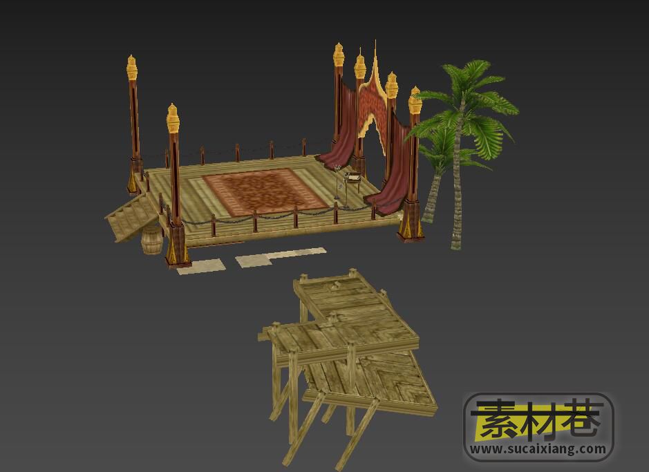 游戏木台子3D模型