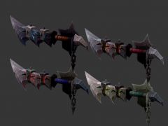 魔兽世界游戏千创之脊冷兵器刀3D模型