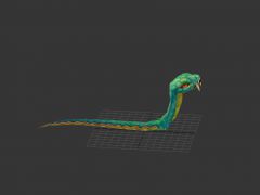 Q版游戏蛇动作3D模型