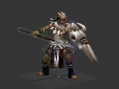 游戏土著部落勇士3D动作模型（带骨骼绑定）
