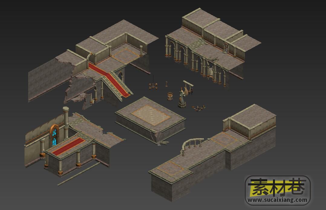 游戏地下城场景组件3D模型