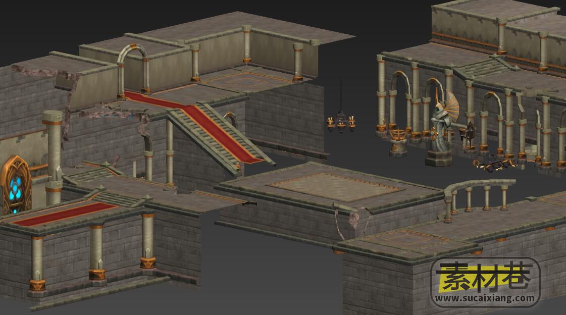 游戏地下城场景组件3D模型