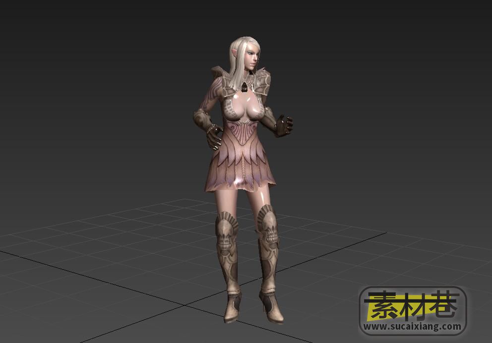 神谕之战游戏女战士动画3D模型