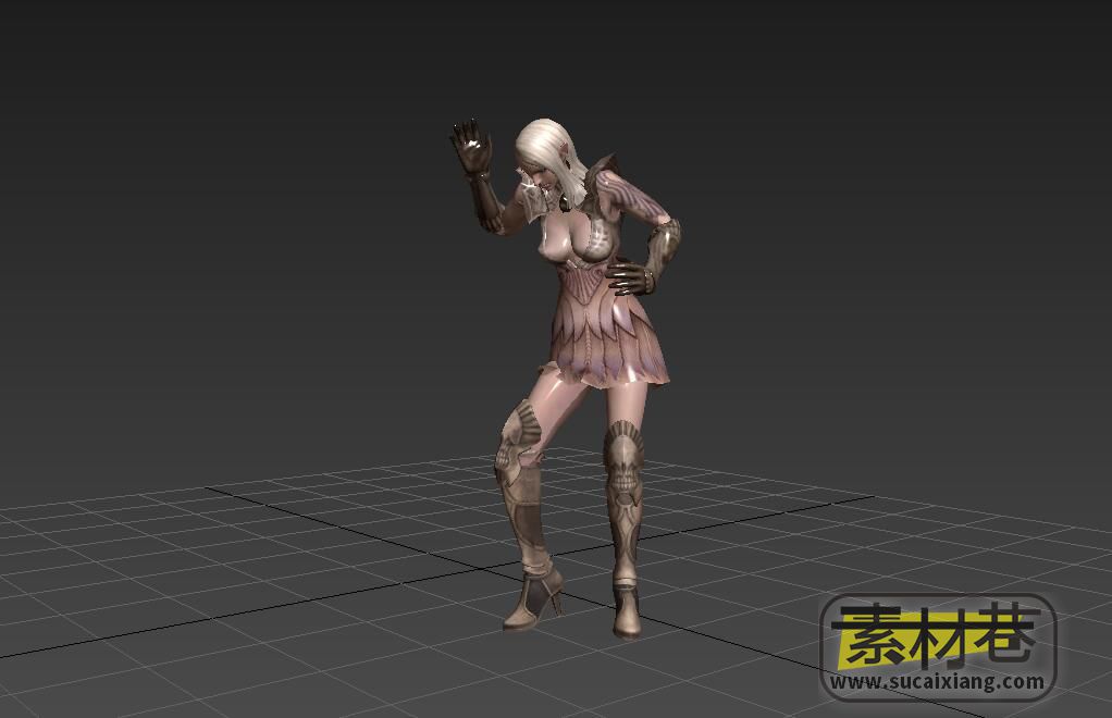 神谕之战游戏女战士动画3D模型