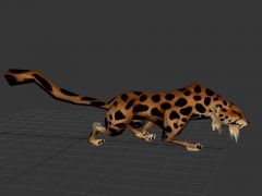 游戏花斑豹3D动作模型
