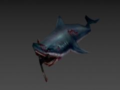 游戏受伤的大鲨鱼3D模型