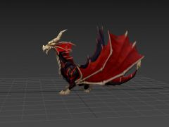 游戏带翅膀的火龙3D动作模型