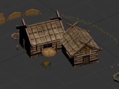 游戏古代木屋3D模型