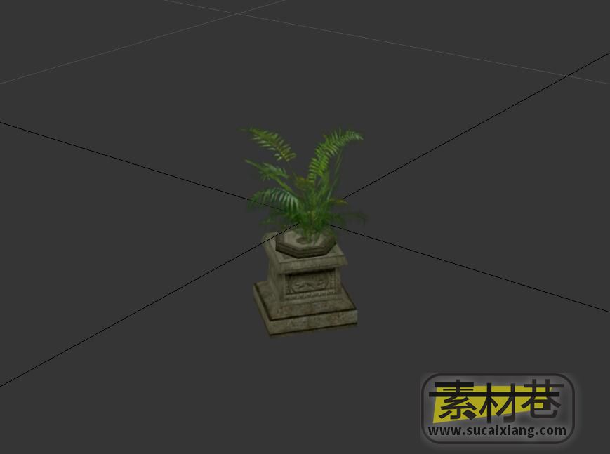 游戏古代盆栽3D模型