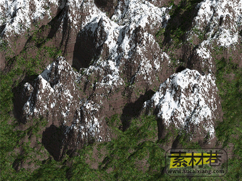 2D带积雪的山峰地图场景素材