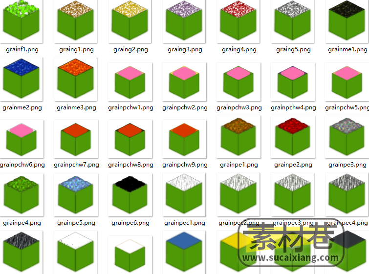 2.5D立方体游戏场景地图块素材