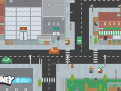 2D像素城市街道马路商场店铺建筑设施汽车游戏素材