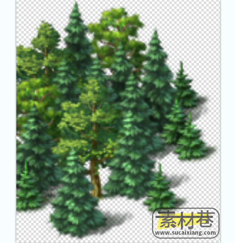 2.5D写实树木游戏素材