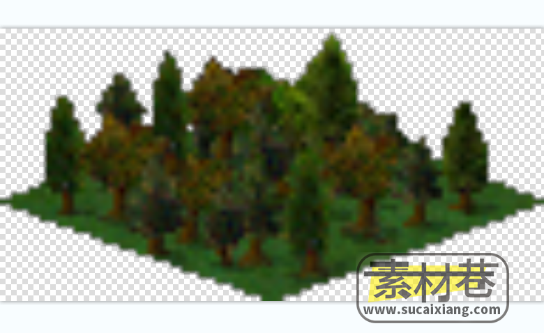 2.5D房屋树木山川地表菱形瓷砖地图块游戏素材