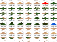2.5D房屋树木山川地表菱形瓷砖地图块游戏素材