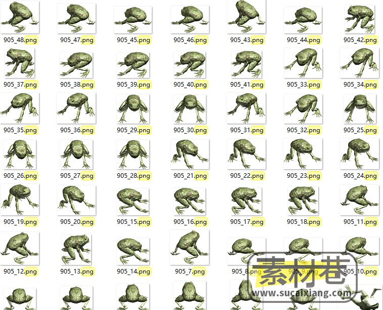 2.5D青蛙8方向动画序列游戏素材