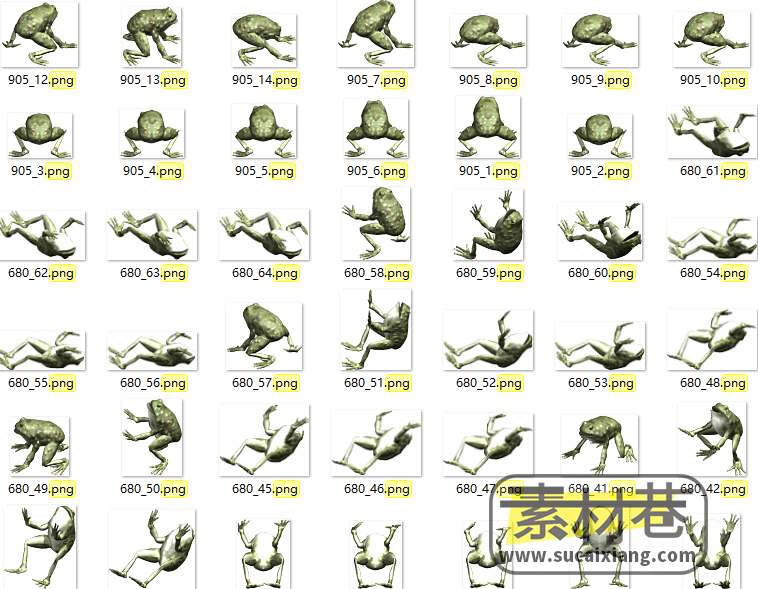2.5D青蛙8方向动画序列游戏素材