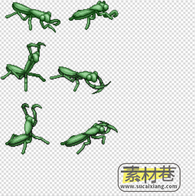2D卡通蜗牛蚂蚱游戏动画素材