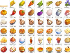 2D卡通食物水果蔬菜冰淇淋饮料游戏图标素材