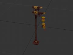 古代木杆灯笼3D模型