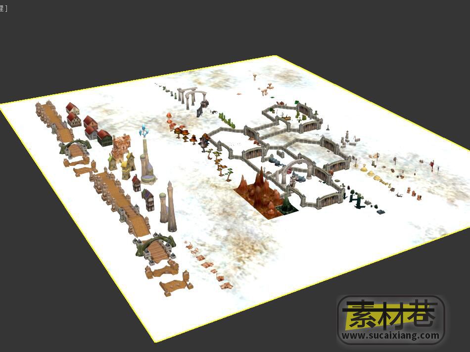 魔兽争霸3即时战略游戏房屋建筑树木道具模型集合