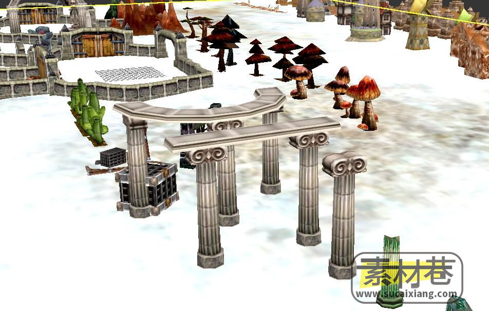 魔兽争霸3即时战略游戏房屋建筑树木道具模型集合