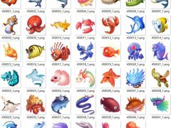 2D海洋鱼类动物游戏图标素材