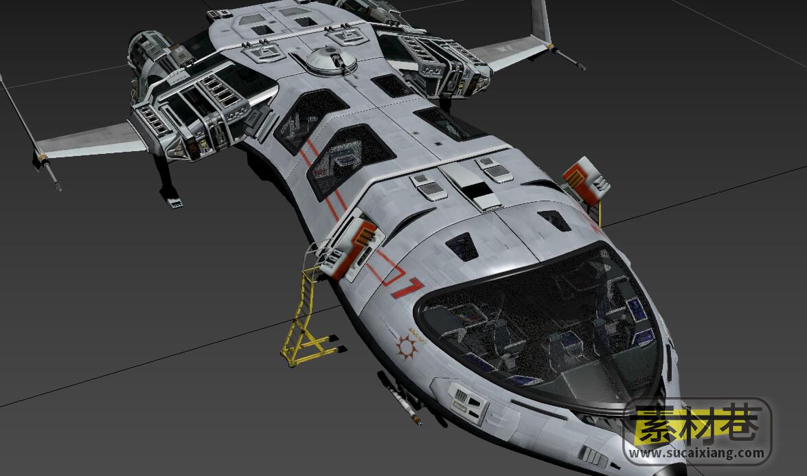 科幻游戏宇宙飞船3D模型