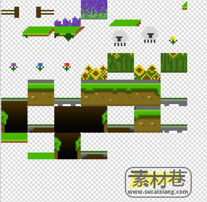 2D像素横版城堡冒险游戏素材+音效
