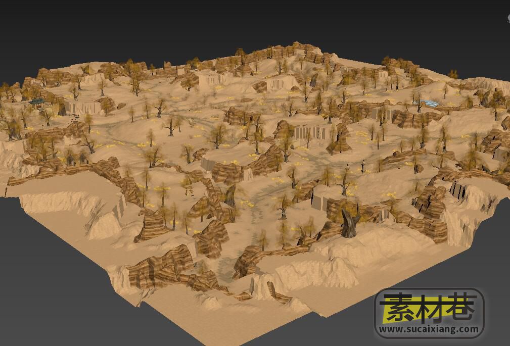 3d荒地戈壁地形3D场景