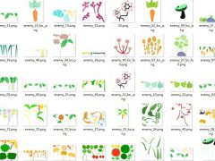 2D卡通手绘植物果蔬花草游戏素材