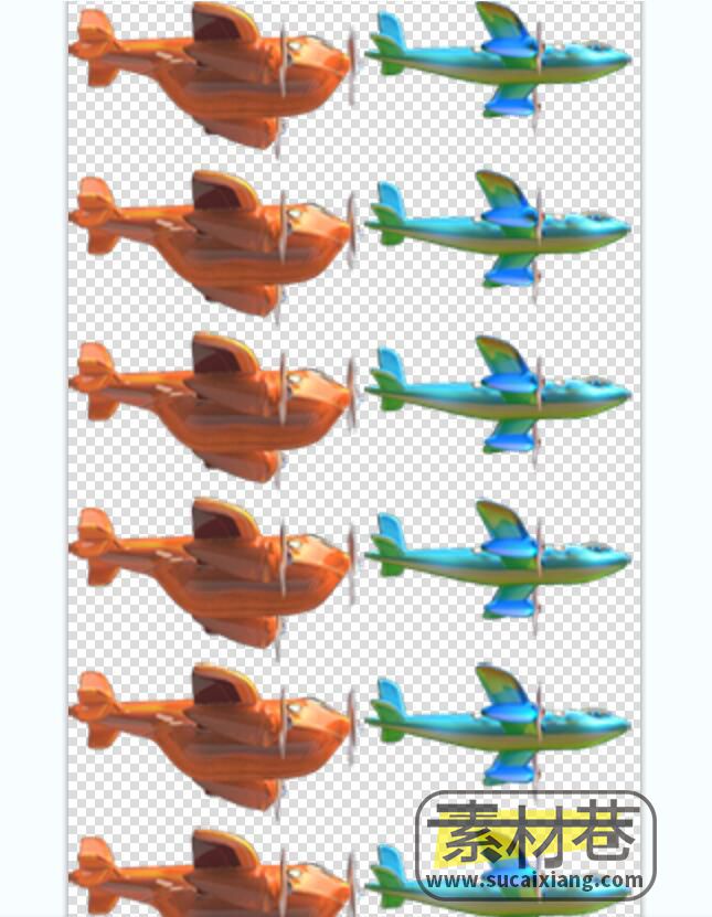 2D卡通飞机游戏素材