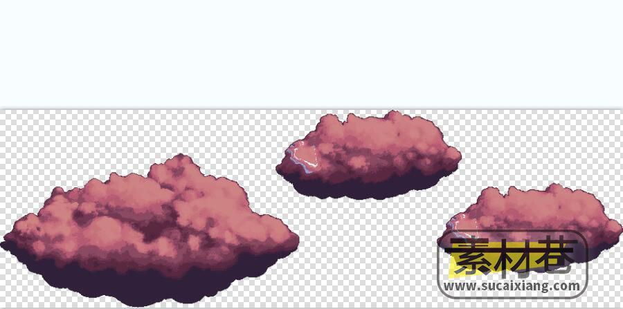 2D游戏彩色云朵素材
