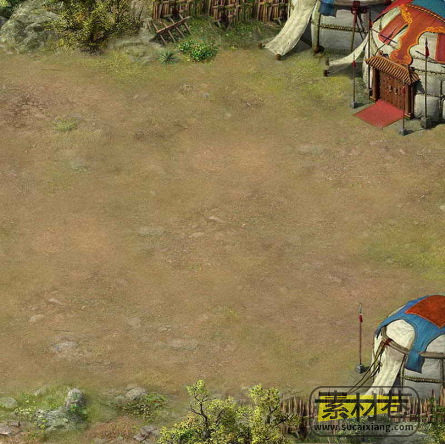 2D横版古代战争策略游戏场景素材