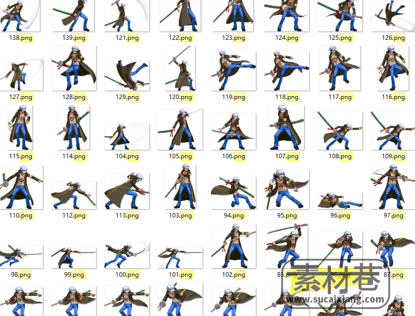 2D动漫风横版游戏人物动作序列帧素材