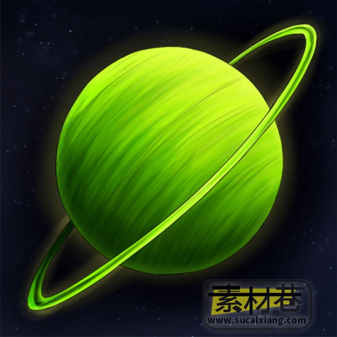 2D科幻星球飞行物游戏原画素材
