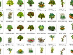 2D果树农作物蔬菜植物游戏素材