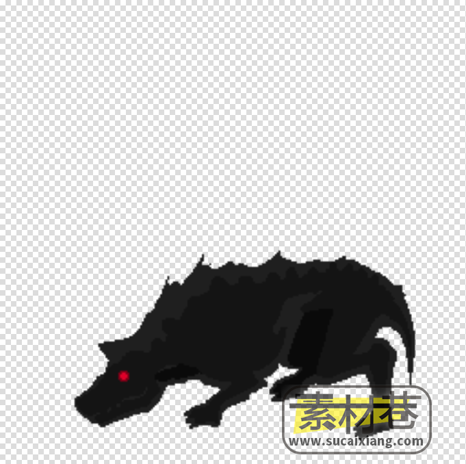 2D暗影狼形怪物动画序列帧游戏素材
