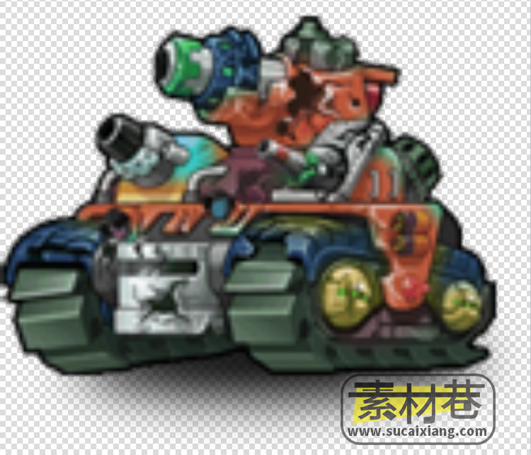 2D科幻坦克飞机火箭装甲车游戏素材