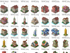 2.5D不同风格的房屋游戏素材