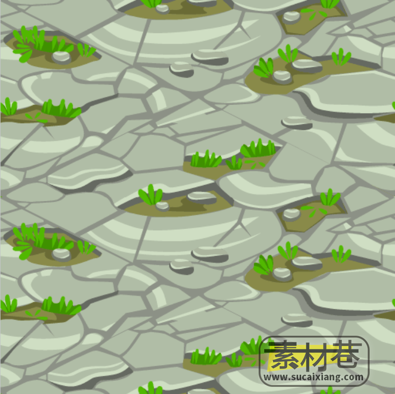 2D艺术风格山水沙漠土地游戏背景素材